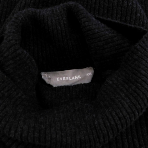 EVERLANE Wool Blend Ribbed Midi Dress Turtleneck Minimalist Preppy XX-Small XXS - Picture 13 of 16